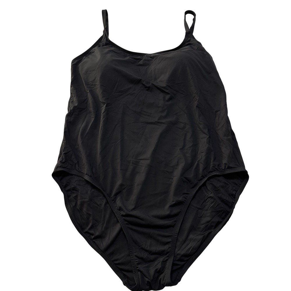 Andie Amalfi One Piece Full Coverage Swimsuit Women XXXL Black Adjustable Straps